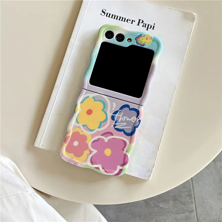 For Samsung Galaxy Z Flip5 5G Case Blu-ray IMD TPU Phone Shell with Hand Strap