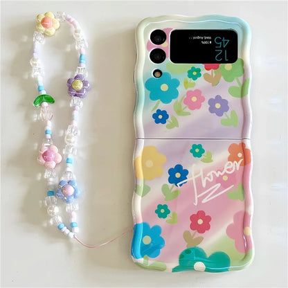 For Samsung Galaxy Z Flip4 5G Case Blu-ray IMD Colorful TPU Shock-Absorbent Phone Cover