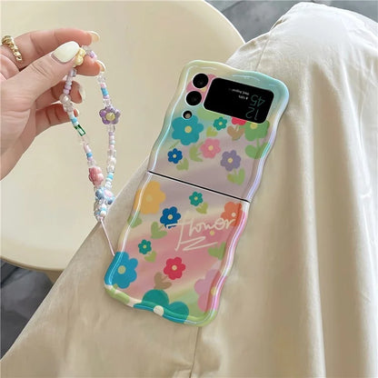 For Samsung Galaxy Z Flip4 5G Case Blu-ray IMD Colorful TPU Shock-Absorbent Phone Cover