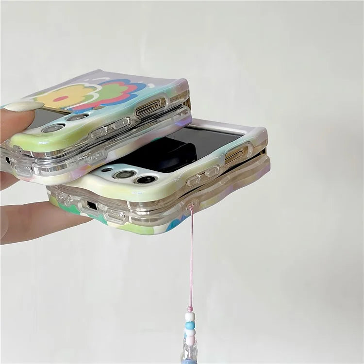 For Samsung Galaxy Z Flip4 5G Case Blu-ray IMD Colorful TPU Shock-Absorbent Phone Cover