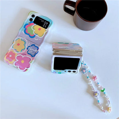 For Samsung Galaxy Z Flip4 5G Case Blu-ray IMD Colorful TPU Shock-Absorbent Phone Cover