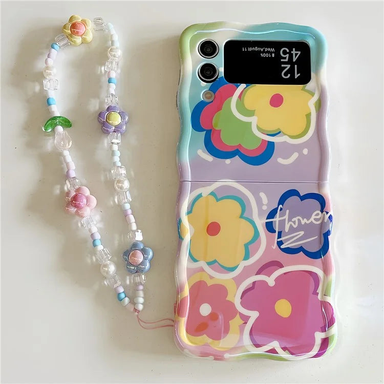 For Samsung Galaxy Z Flip4 5G Case Blu-ray IMD Colorful TPU Shock-Absorbent Phone Cover