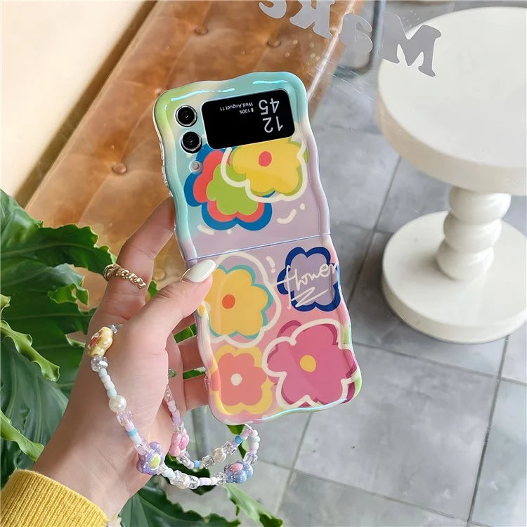 For Samsung Galaxy Z Flip4 5G Case Blu-ray IMD Colorful TPU Shock-Absorbent Phone Cover