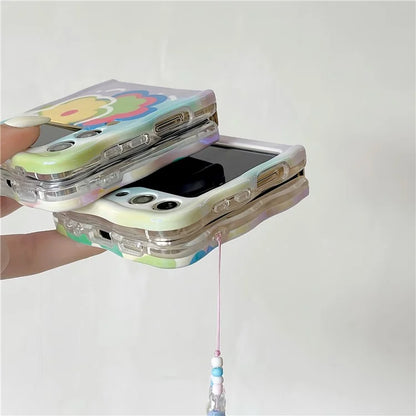 For Samsung Galaxy Z Flip4 5G Case Blu-ray IMD Colorful TPU Shock-Absorbent Phone Cover
