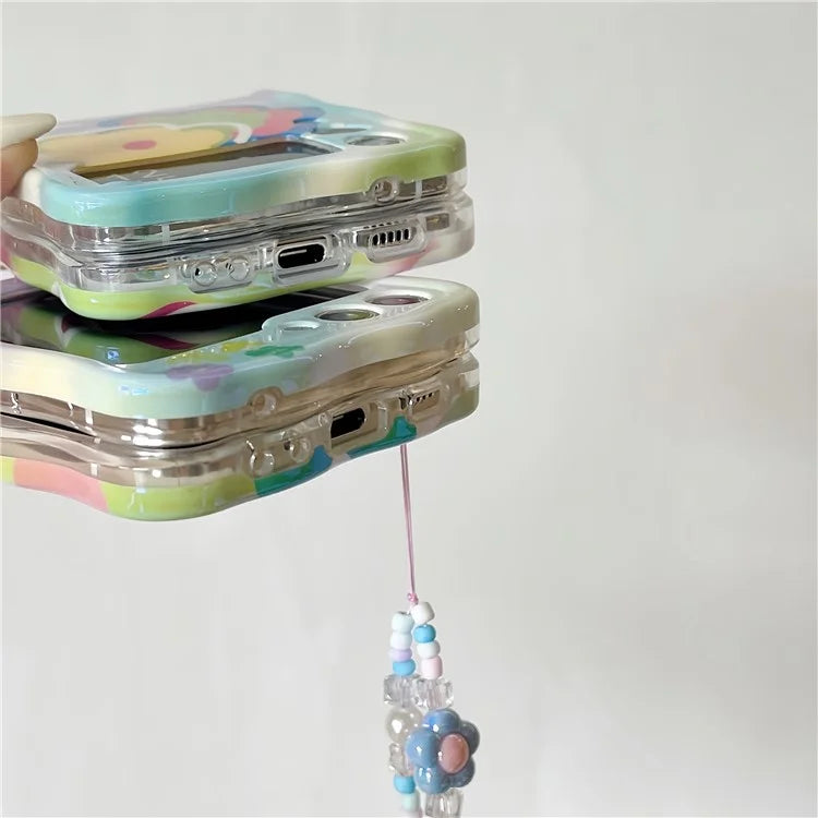 For Samsung Galaxy Z Flip4 5G Case Blu-ray IMD Colorful TPU Shock-Absorbent Phone Cover