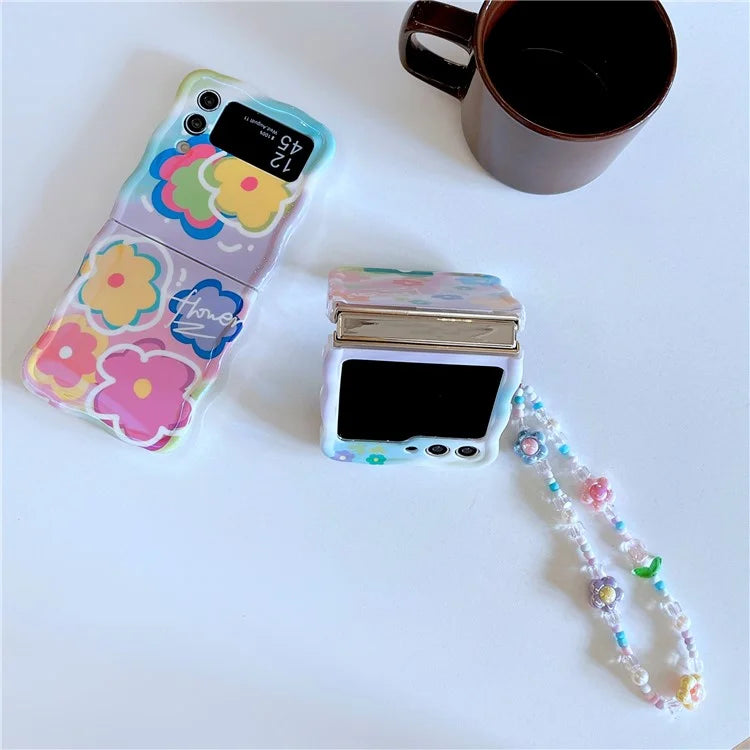 For Samsung Galaxy Z Flip4 5G Case Blu-ray IMD Colorful TPU Shock-Absorbent Phone Cover