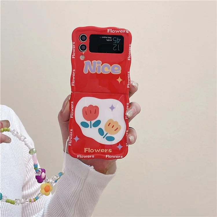 For Samsung Galaxy Z Flip4 5G Phone Cover TPU Floral Pattern Back Case