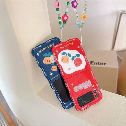 For Samsung Galaxy Z Flip4 5G Phone Cover TPU Floral Pattern Back Case