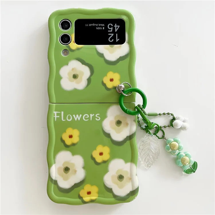 For Samsung Galaxy Z Flip4 5G Phone Cover TPU Floral Pattern Back Case