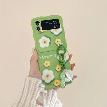 For Samsung Galaxy Z Flip4 5G Phone Cover TPU Floral Pattern Back Case