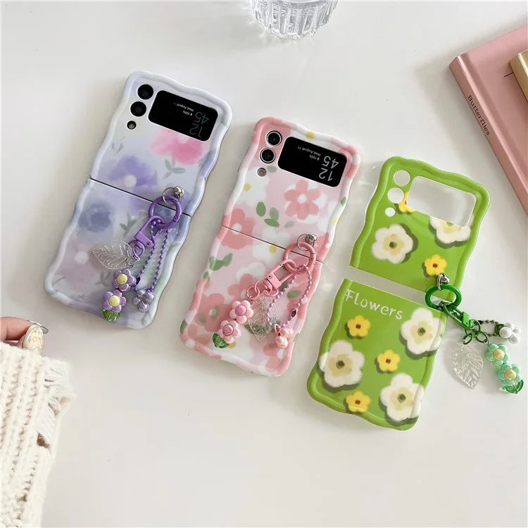 For Samsung Galaxy Z Flip4 5G Phone Cover TPU Floral Pattern Back Case
