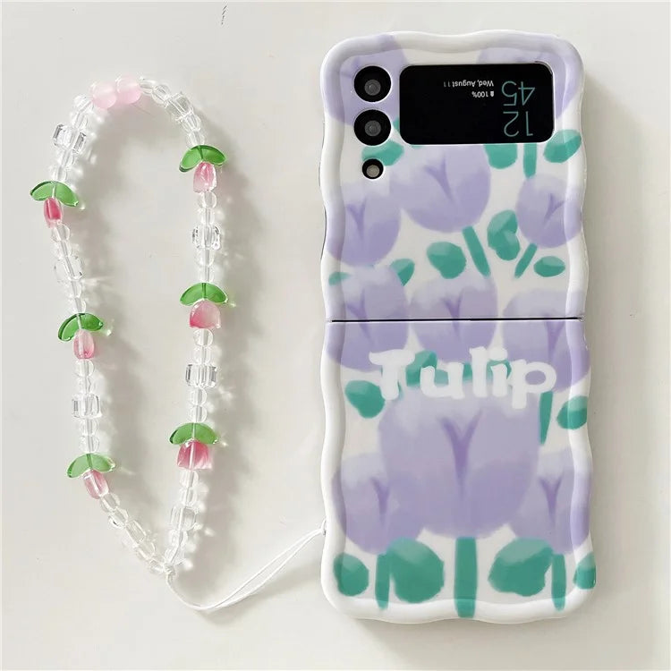 For Samsung Galaxy Z Flip4 5G Phone Cover TPU Floral Pattern Back Case
