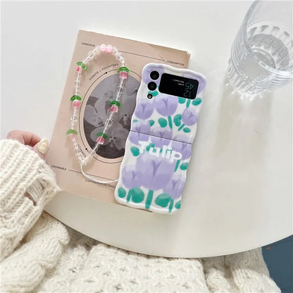 For Samsung Galaxy Z Flip4 5G Phone Cover TPU Floral Pattern Back Case