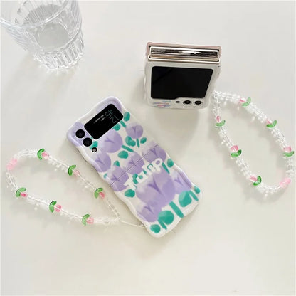 For Samsung Galaxy Z Flip4 5G Phone Cover TPU Floral Pattern Back Case