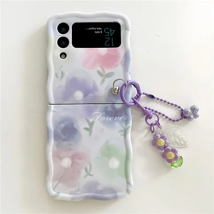 For Samsung Galaxy Z Flip4 5G Phone Cover TPU Floral Pattern Back Case