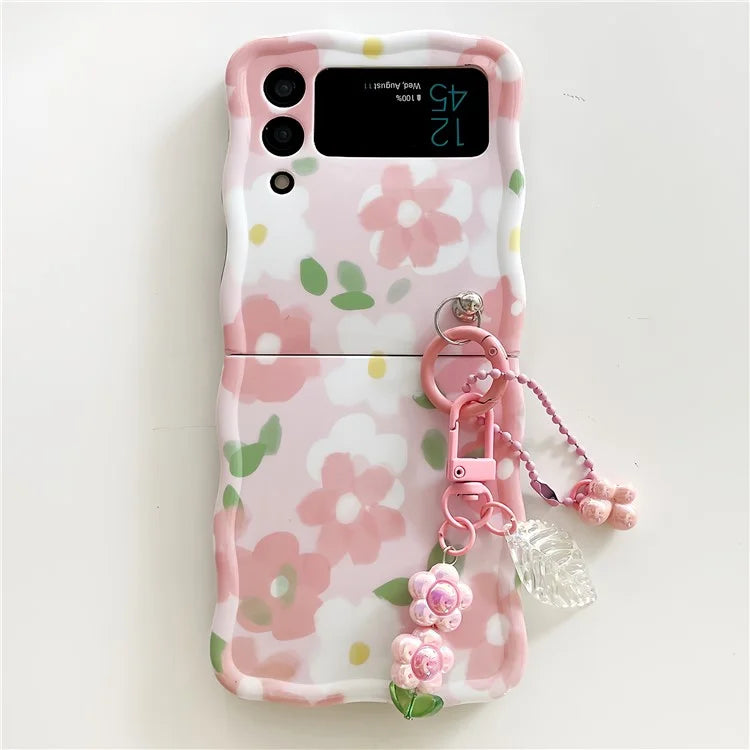 For Samsung Galaxy Z Flip4 5G Phone Cover TPU Floral Pattern Back Case
