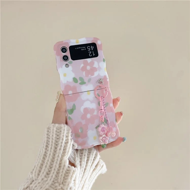 For Samsung Galaxy Z Flip4 5G Phone Cover TPU Floral Pattern Back Case