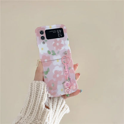 For Samsung Galaxy Z Flip4 5G Phone Cover TPU Floral Pattern Back Case