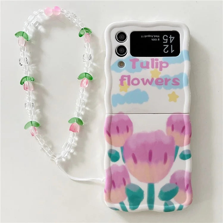 For Samsung Galaxy Z Flip4 5G Phone Cover TPU Floral Pattern Back Case