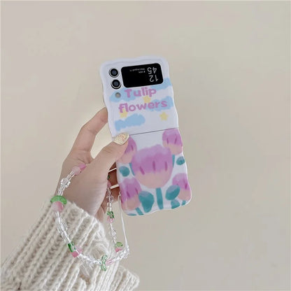 For Samsung Galaxy Z Flip4 5G Phone Cover TPU Floral Pattern Back Case