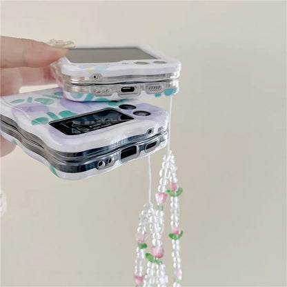 For Samsung Galaxy Z Flip4 5G Phone Cover TPU Floral Pattern Back Case