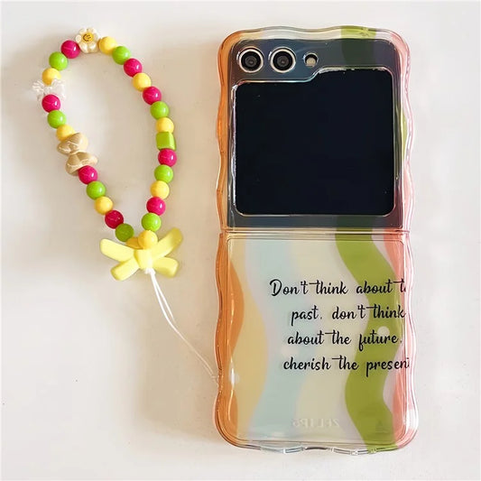 For 	Samsung Galaxy Z Flip5 5G Cell Phone Cover Bump Proof TPU Back Case with Floral Pattern