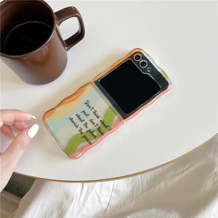 For 	Samsung Galaxy Z Flip5 5G Cell Phone Cover Bump Proof TPU Back Case with Floral Pattern