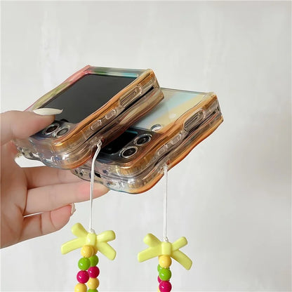 For 	Samsung Galaxy Z Flip5 5G Cell Phone Cover Bump Proof TPU Back Case with Floral Pattern