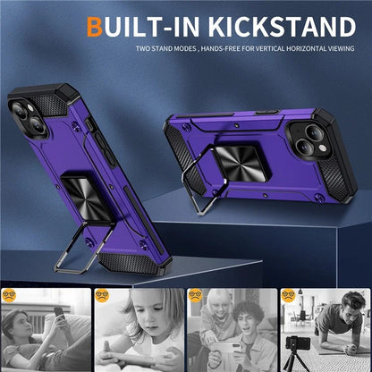 For iPhone 15 Case Ring Holder PC+TPU Corner Cushioning Phone Cover