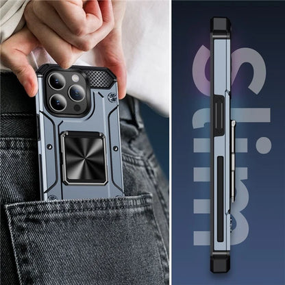 For iPhone 14 Pro Max Case Dual-Layer PC+TPU Kickstand Protective Phone Cover