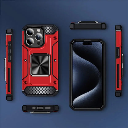 For iPhone 14 Pro Max Case Dual-Layer PC+TPU Kickstand Protective Phone Cover