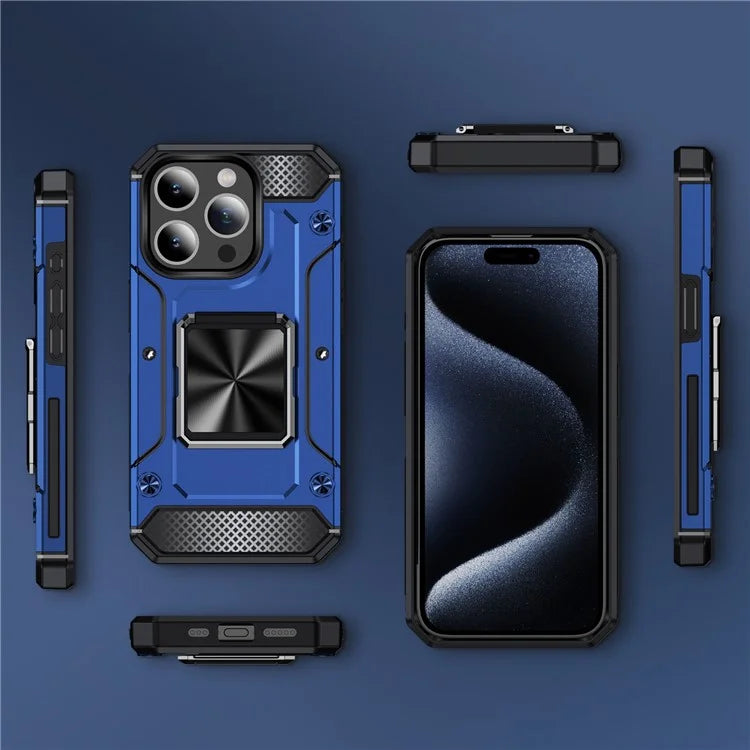 For iPhone 14 Pro Max Case Dual-Layer PC+TPU Kickstand Protective Phone Cover