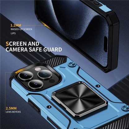 For iPhone 14 Pro Max Case Dual-Layer PC+TPU Kickstand Protective Phone Cover