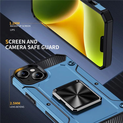 For iPhone 14 Case Rotation Ring Holder PC+TPU Drop Protection Phone Cover