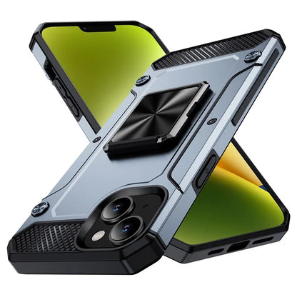 For iPhone 14 Case Rotation Ring Holder PC+TPU Drop Protection Phone Cover