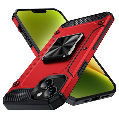 For iPhone 14 Case Rotation Ring Holder PC+TPU Drop Protection Phone Cover