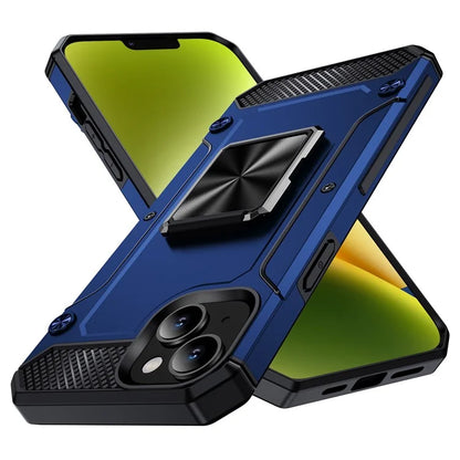 For iPhone 14 Case Rotation Ring Holder PC+TPU Drop Protection Phone Cover