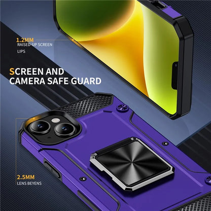 For iPhone 14 Case Rotation Ring Holder PC+TPU Drop Protection Phone Cover