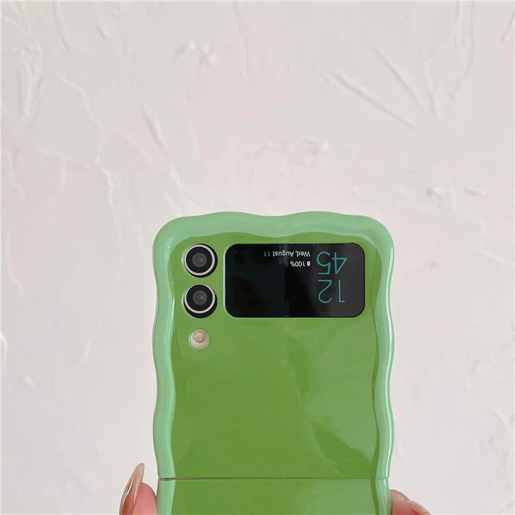 For Samsung Galaxy Z Flip4 5G Case TPU Contrasting Color Phone Cover with Heart Pendant Strap