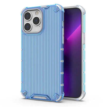 For iPhone 15 Pro Case Stripe Pattern PC+TPU Dual Layer Shockproof Phone Cover