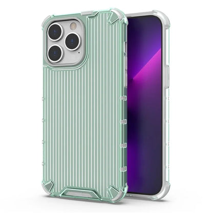 For iPhone 15 Pro Case Stripe Pattern PC+TPU Dual Layer Shockproof Phone Cover