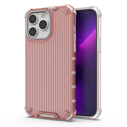 For iPhone 15 Pro Case Stripe Pattern PC+TPU Dual Layer Shockproof Phone Cover