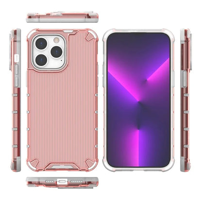 For iPhone 15 Pro Case Stripe Pattern PC+TPU Dual Layer Shockproof Phone Cover