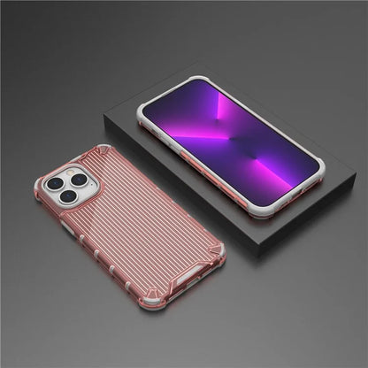 For iPhone 15 Pro Case Stripe Pattern PC+TPU Dual Layer Shockproof Phone Cover