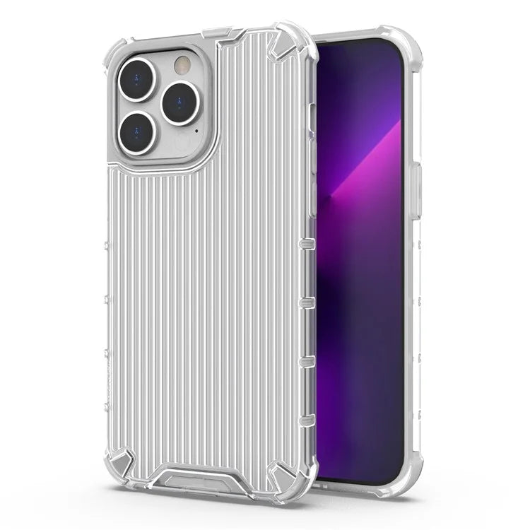 For iPhone 15 Pro Max Case PC+TPU Strip Pattern Heat Dissipation Phone Cover