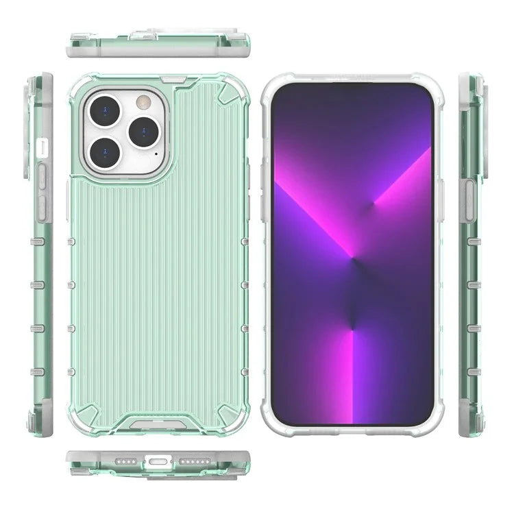 For iPhone 15 Pro Max Case PC+TPU Strip Pattern Heat Dissipation Phone Cover