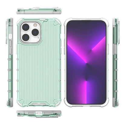 For iPhone 15 Pro Max Case PC+TPU Strip Pattern Heat Dissipation Phone Cover
