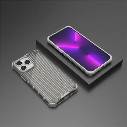 For iPhone 15 Pro Max Case PC+TPU Strip Pattern Heat Dissipation Phone Cover