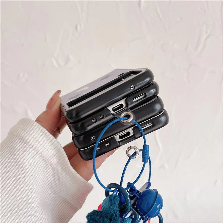 For Samsung Galaxy Z Flip5 5G Pattern Case TPU Protective Phone Cover with Strap