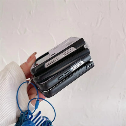 For Samsung Galaxy Z Flip5 5G Pattern Case TPU Protective Phone Cover with Strap